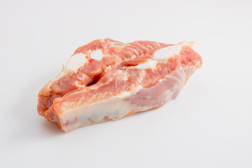 Raw pork ribs isolated on a white background