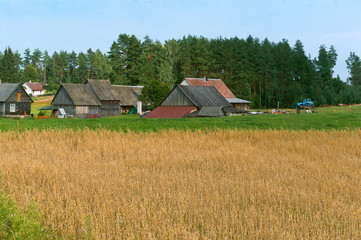 Fototapeta na wymiar Cuntryside. Rural home. Rural landscape.