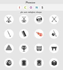 billiard icon set