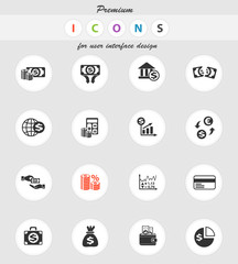 business finance icon set