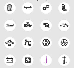 car shop icon set