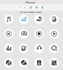 digital music icon set