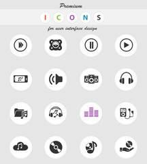 digital music icon set