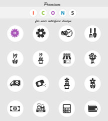 flower shop icon set