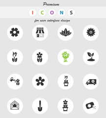 flowers icon set