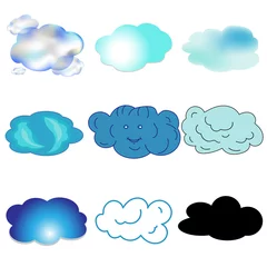 Tuinposter blue, blue, black, transparent clouds in the sky isolated vector © Наталья Бойко
