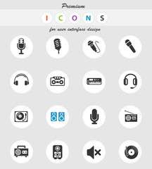 musical equipment icon set