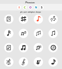 musical notes icon set