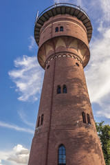 Water tower open for tourists in Gizycko town, Masuria region of Poland