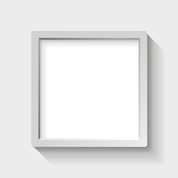Realistic empty frame with rounded edges on light background, border for your creative project, vector design object