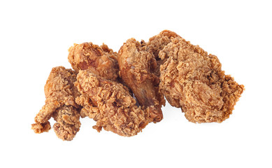 Fried chicken isolated white background