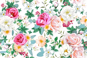 Wallpaper murals Roses  Spring seamless pattern 5