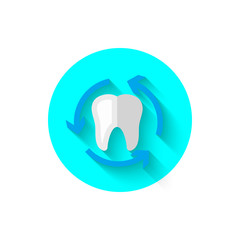 Tooth icon isolated in flat design style vector illustration. Modern, minimalist icon on the theme of stomatology in stylish colors. Website and design for mobile apps and other projects of yours