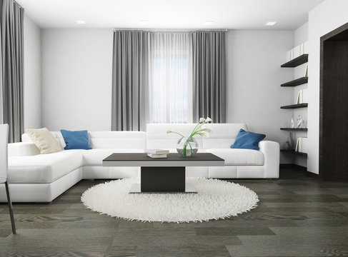 White sofa in modern interior
