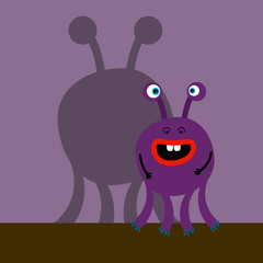 Surprized monster with shadow