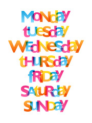 DAYS OF THE WEEK Vector Letter Icons