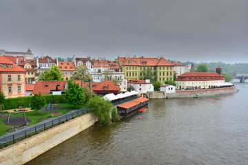 Fototapeta na wymiar Old Prague view from Vltava river.