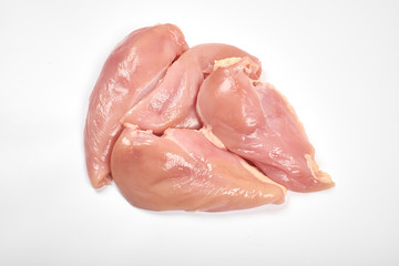 Fresh chicken fillet isolated on white background