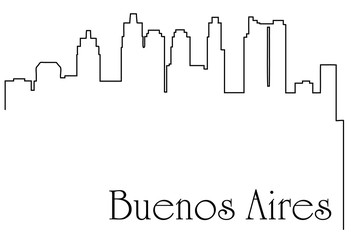 Buenos Aires city one line drawing background