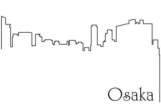 Osaka city one line drawing background