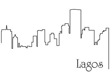 Lagos city one line drawing background