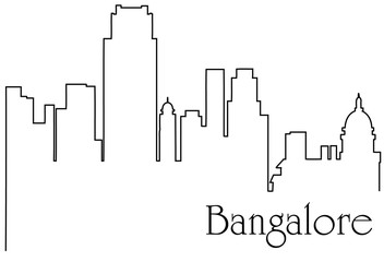 Bangalore city one line drawing background