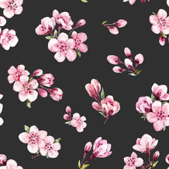 Watercolor spring floral vector pattern