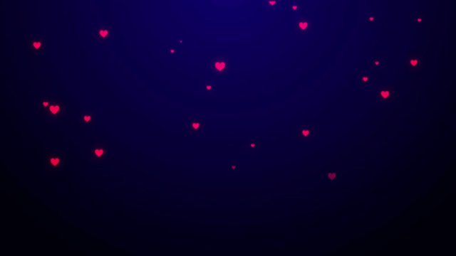 4K Animated background featuring red hearts rain falling simulating the matrix effect. Motion graphic and animation background. Valentine Day.