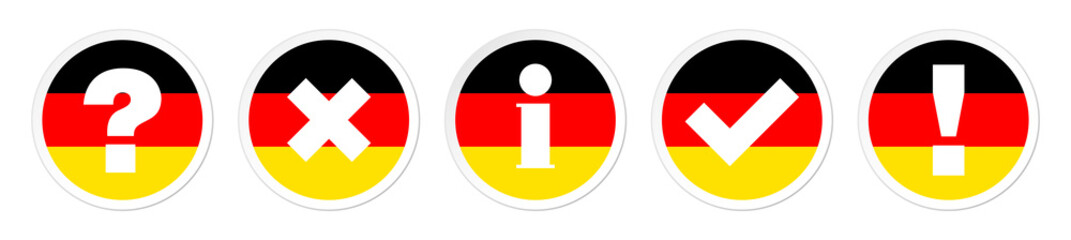 Question, Information Answer & Check Marks Germany Set