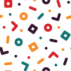 Geometric seamless pattern - trendy colorful background. Memphis style,fashion 80s - 90s