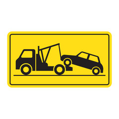 Fototapeta na wymiar Tow truck city road assistance service evacuator. Parking violation. vector illustration