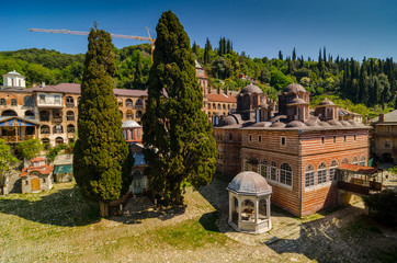 The holy monastery of Saint George Zograf in the monastic republic of Mount Athos, Greece