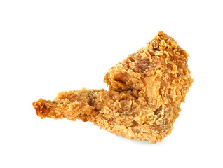 Fried chicken wings isolated on white background.