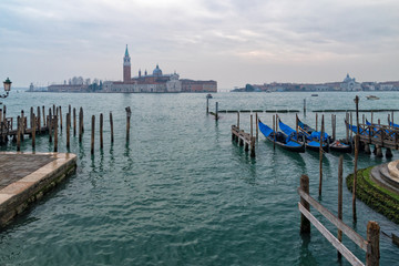 Venice Lagoon with gondolas  , Italy 