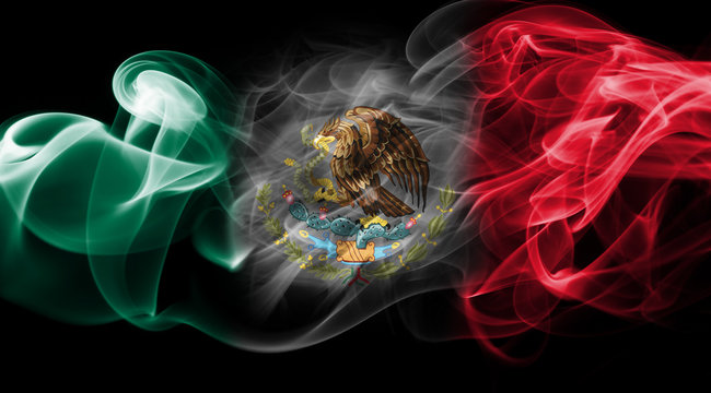 Mexico national smoke flag