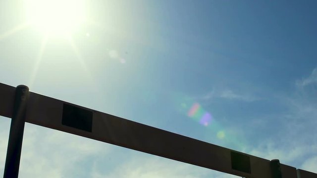 Girl easily overcoming obstacles in her path, striving for victory and glory