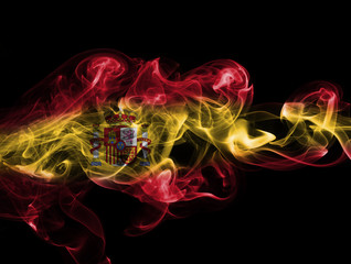Spain flag smoke