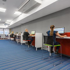University interior with workstations