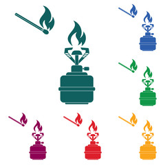 Camping stove icon vector