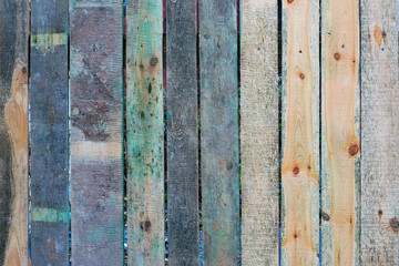 Background of natural knotted wood fence. Wooden texture.
