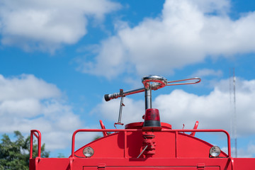 fire branch - water gun.
Fire fighting equipment on the red Fire  truck