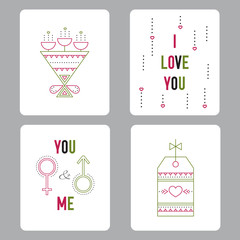 Valentine cards set
