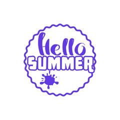 Hello Summer on color circle.
