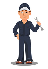 Professional auto mechanic in uniform