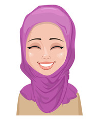 Face expression of Arabic woman - happy
