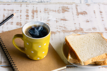 Good morning black coffee cup