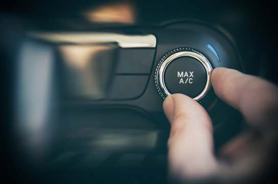 Air conditioning button inside a car