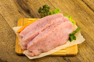 Raw turkey steak