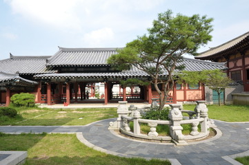 Dae Jang Geum Park in Yongin, Gyeonggi-do is the largest historical drama set in Korea and a hallyu themed park. - obrazy, fototapety, plakaty