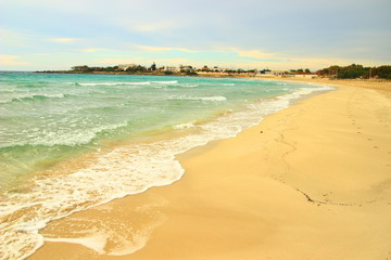Sandy beach Punta prosciutto, Apulia, Italy